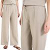 Women's Linen and Viscose Trousers Casual with Pockets Comfortable MORAJ XL BEIGE