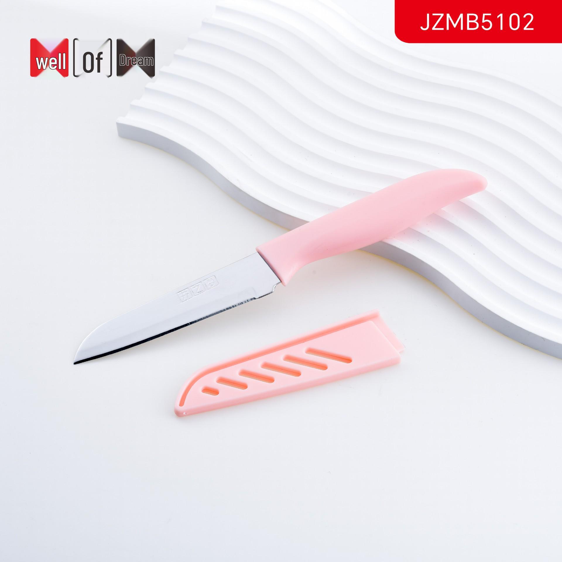 

Stainless Steel Fruit Peeler Knife with Cover - Compact, Sharp, Portable Kitchen Tool JZMB5102