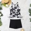 Women's  Conservative Printed Shorts Two-Piece Swimsuit