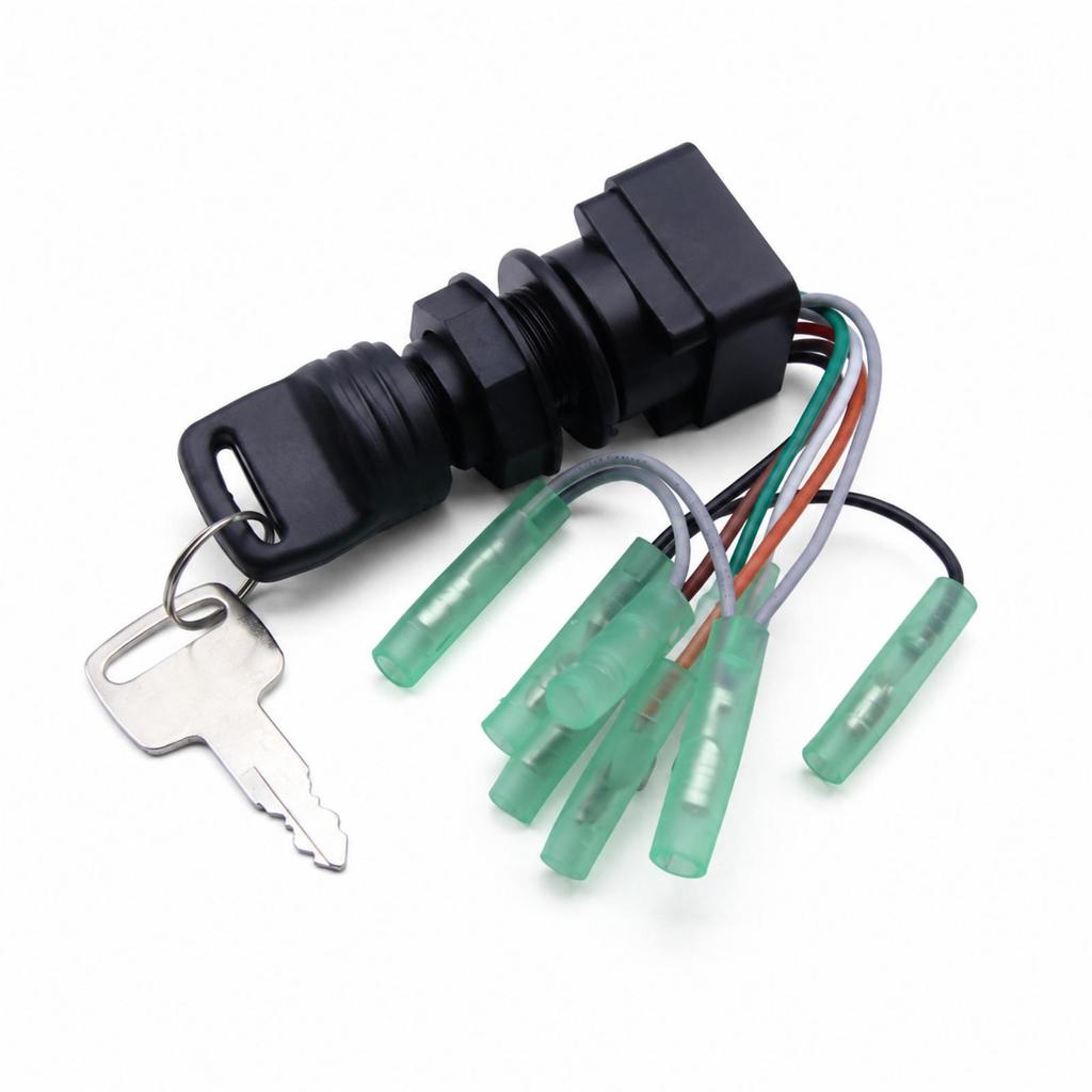 Ignition Switch with Key Wired Outboard Motor Start Waterproof