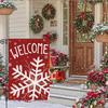 Winter Welcome Garden Ag Snowake 12x18 Inch Double Sided Christmas Xmas Holiday Seasonal Plaid Small