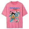 Harajuku Streetwear Men Fashion Oversized Vintage T Shirt Japanese Anime Dragon Ball Washed Tshirt Summer Cotton Pink Top Tees