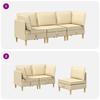 Modular Sofa Set with Storage Space 3 Pcs Cream Fabric