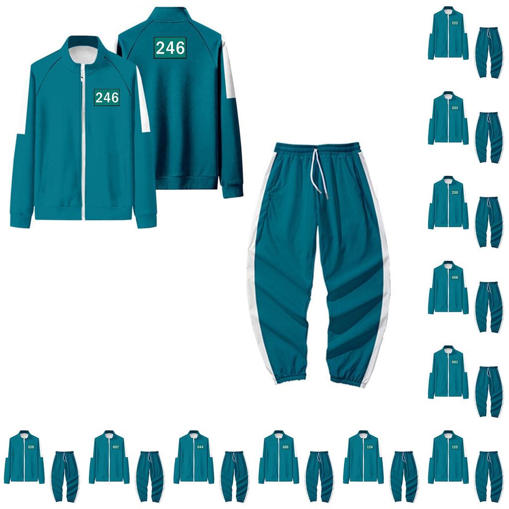 Voksen Glidelås Sweatshirt Hettegenser Sport Casual Sweatshirt og buksesett