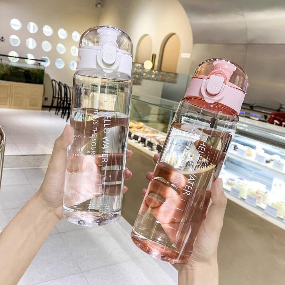 26oz/780ml Clear Water Bottle Reusable BPA Free Leak proof Plastic Water Bottle with Carrying Strap Suitable for Travel Fitness