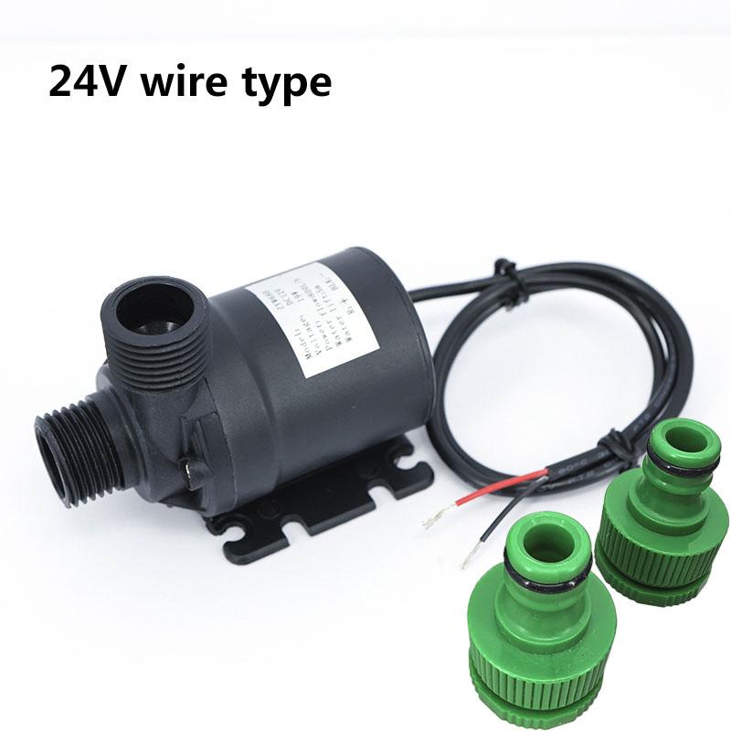 DC 12V 24V High Voltage Ultra-quiet Solar Water Pump Lift 5M 800L/H Brushless Motor Submersible 2pin Wire Circulating Connector