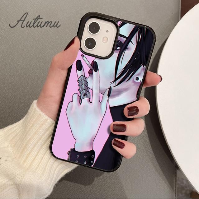 

Черный чехол для телефона NaNa Osaki для iPhone 11 12 13 14 Pro Max mini X XR XS SE 2020 5 6S 7 8 Plus Samsung Galaxy S21 S22 iPhone XR