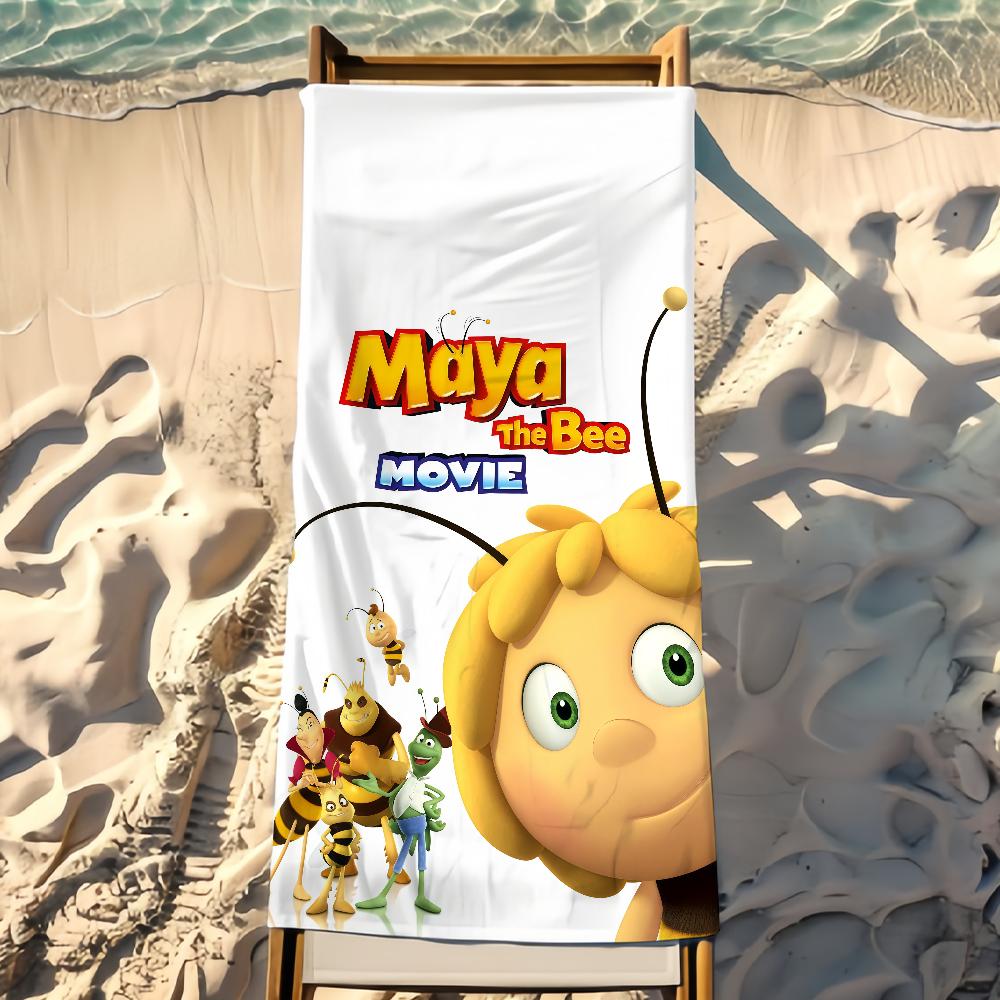 Cartoon M-Maya the Bee Towel Beach Shower Bath Travel Lightweight Skin Friendly for Pool Camping Cruise Summer