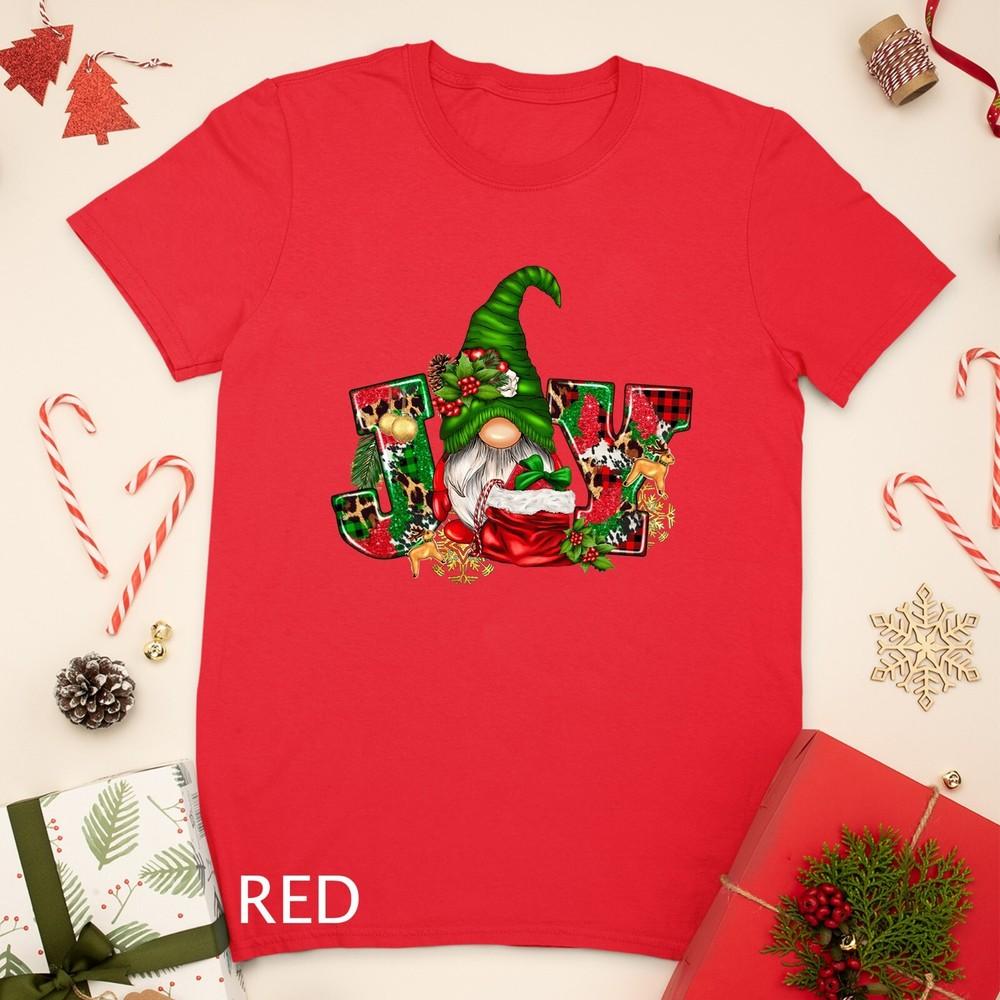 

Joy Leopard Gnome Santa Lover Christmas Xmas Box Pajamas Unisex T-shirt S