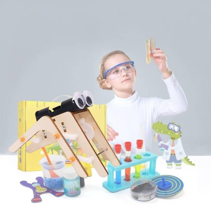Wooden Diy Spider Bionic Robot Science Experiment Stem Educational Toy For Kids