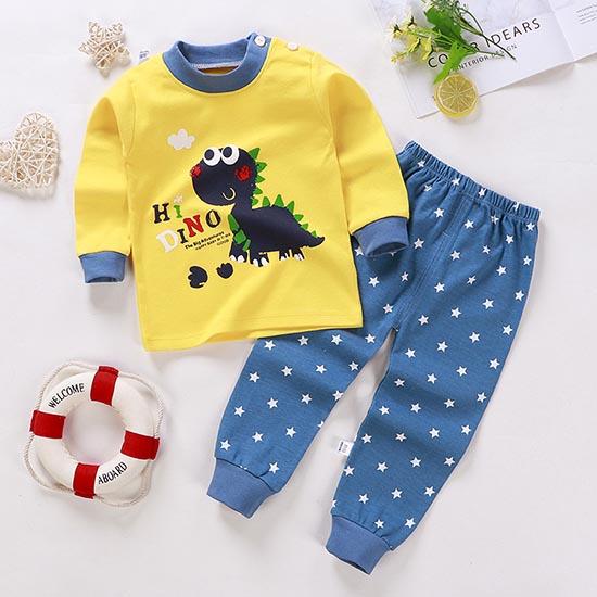 Pantaloni invernali per bambini a maniche lunghe o collo T-shirt Set pantaloni larghi casual da 2 pezzi in cotone con stampe di cartoni animati