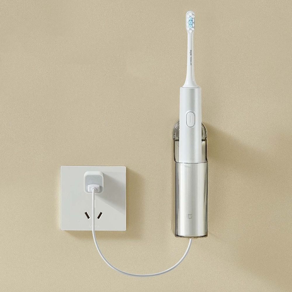 2Pcs Wall Mounted Suction Cup Electric Toothbrush Holder Plastic Toothbrush Rack Bathroom