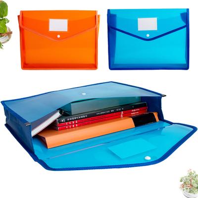 Plastic File Folder Waterproof Transparent Expanding Document Organizer with Snap Closure No Dividers Portable A4/B5 Size File Pouch for Office