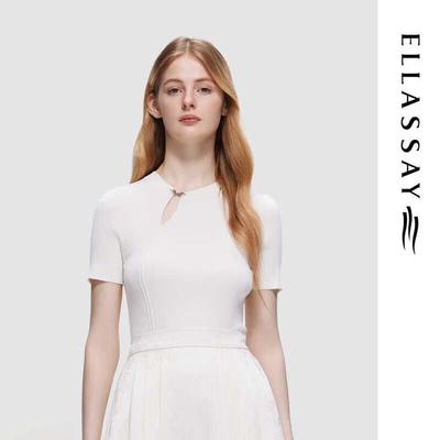 Women's New Chinese Style Short Sleeve Knit Top