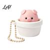 Portable Desk Toy Potted Pig Clicker with Bead Chain Clicky Button Fidget Finger for Stress Relief Backpacks School Bags Decor