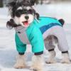 Four Leg Green Pet Cotton Clothing Arctic Wool Lining Warm Reflective Waterproof Autumn Winter Dog Jacket Leachable  Dog Costume