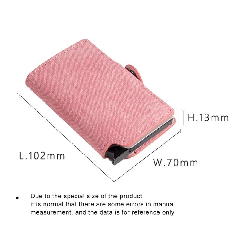 Fashion Women Wallet Rfid blocking credit Card Holder Solid Color Vintage Short Wallet Ladies Girls Pink Cardholder Clutch Bag