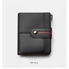 Men's Short Leather Zipper Coin Purse European American Retro Cowhide RFID Anti-theft Brush Wallet