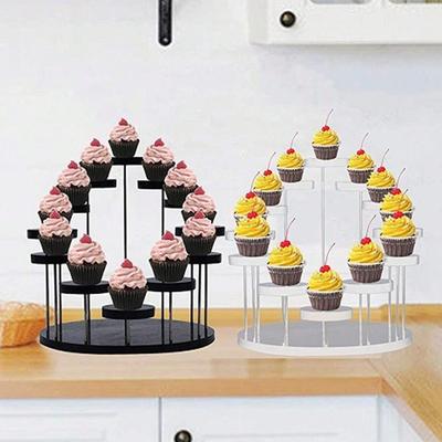 1pc 12-Tier Round Acrylic Multi-Purpose Display Stand Base for Cupcake Jewelry Mini Statue Decor Ideal for Wedding Accessories