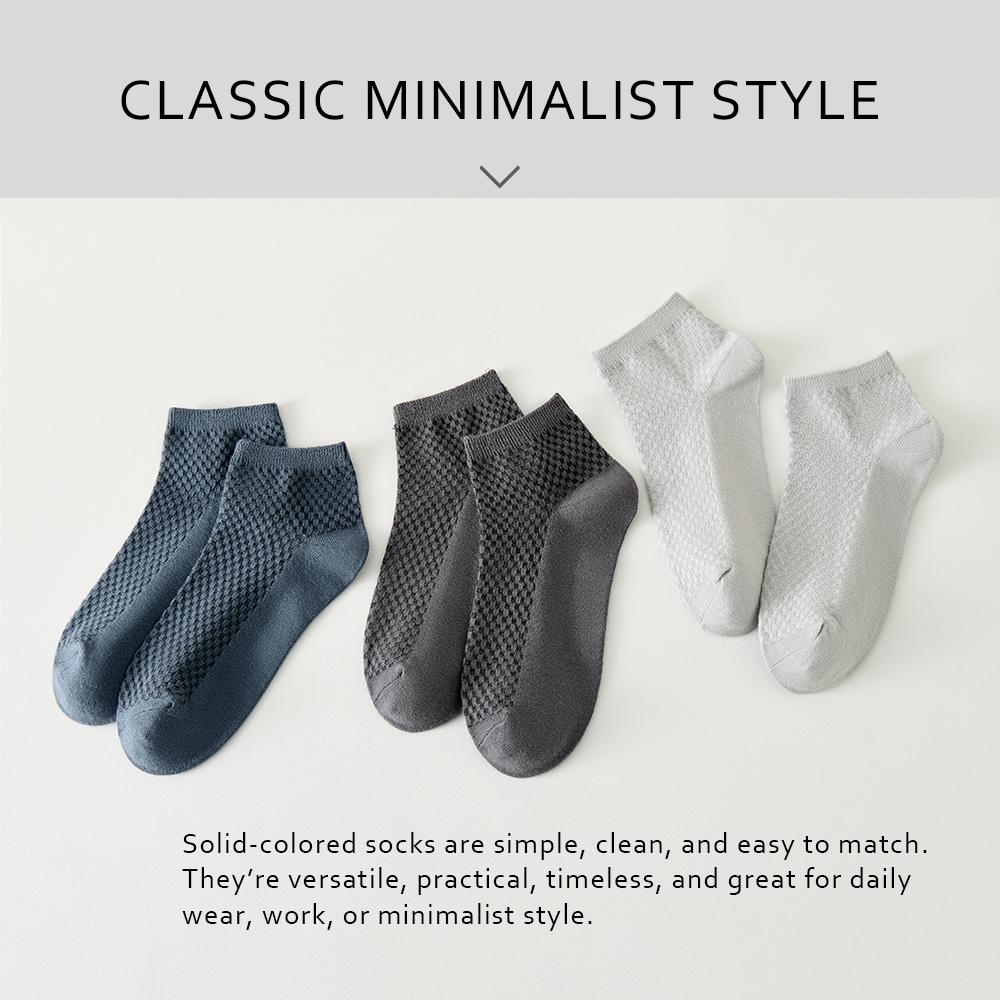 5 Pairs High Quality men's bamboo short socks sweat deodorant men's business casual all match black ankle socks gift 39-44