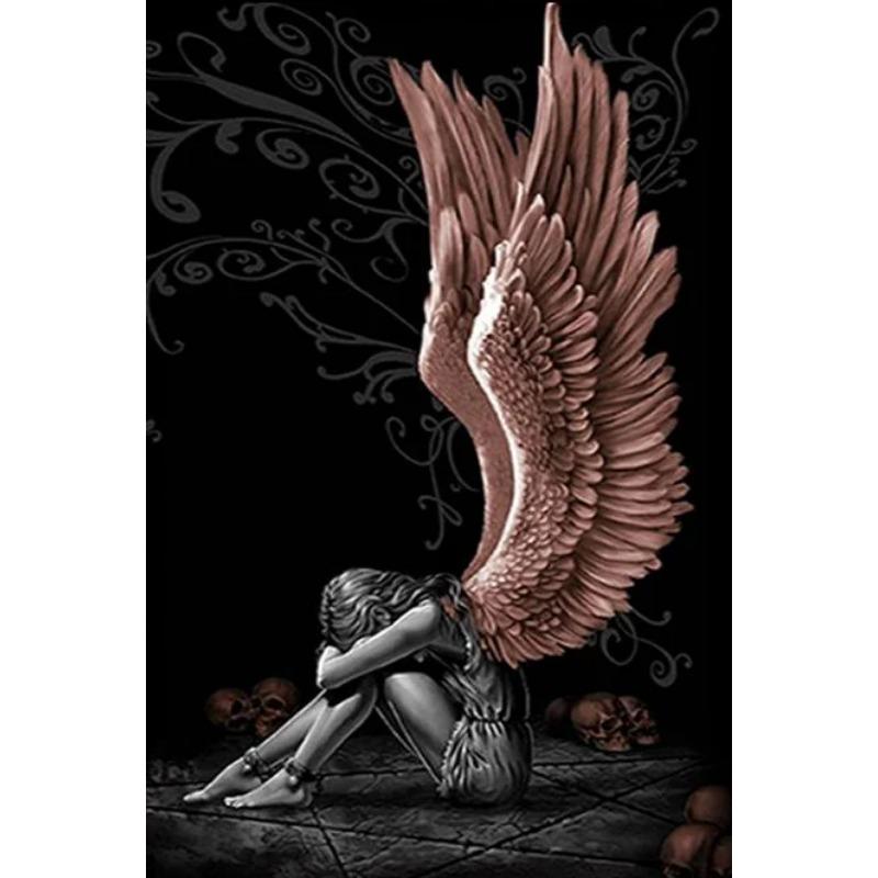 

Ангелы и демоны Женщина Крылья Холст Картина Постеры и принты Cuadros Wall Art для гостиной Домашний декор (Без рамки) 20x30cm(No Frame) коричневый