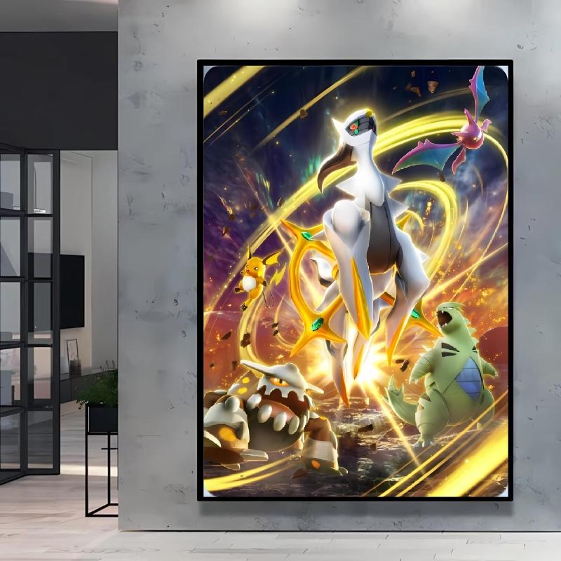 Classic Anime Character Pictures Pokemon Arceus Canvas Painting Wall Art Poster Home Children's Bedroom Decor Friends Gifts