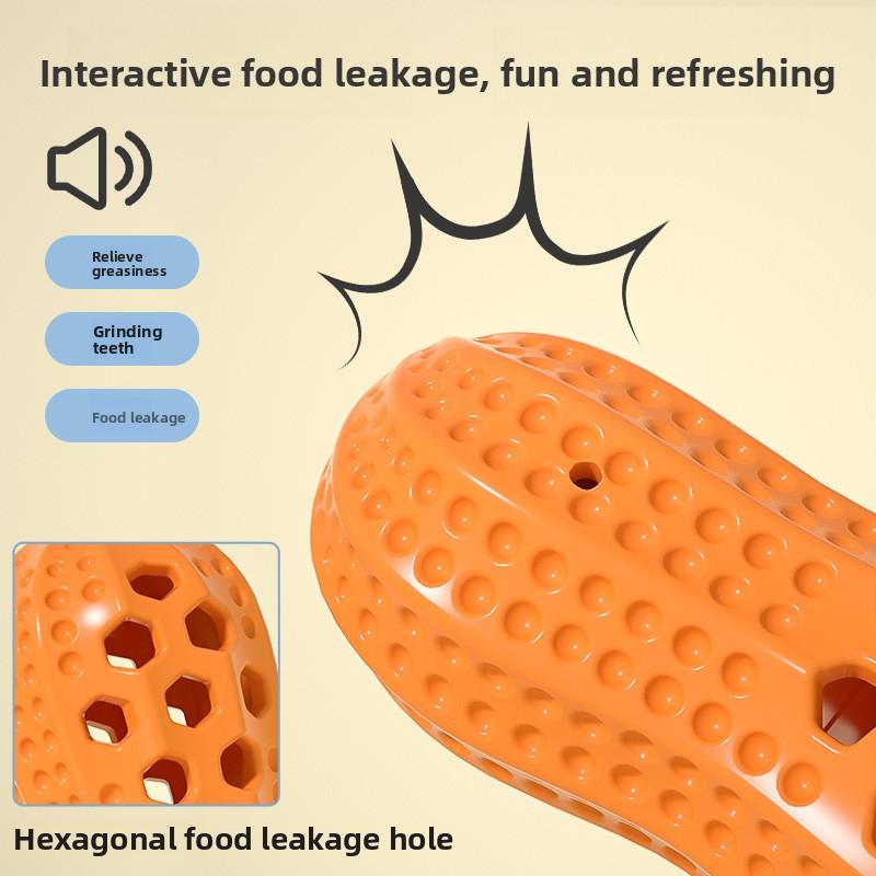 Pet Toys, Sound-making Toys, Peanut-shaped Dog Toys, Leak-proof, Biting and Teething Simulation Toys