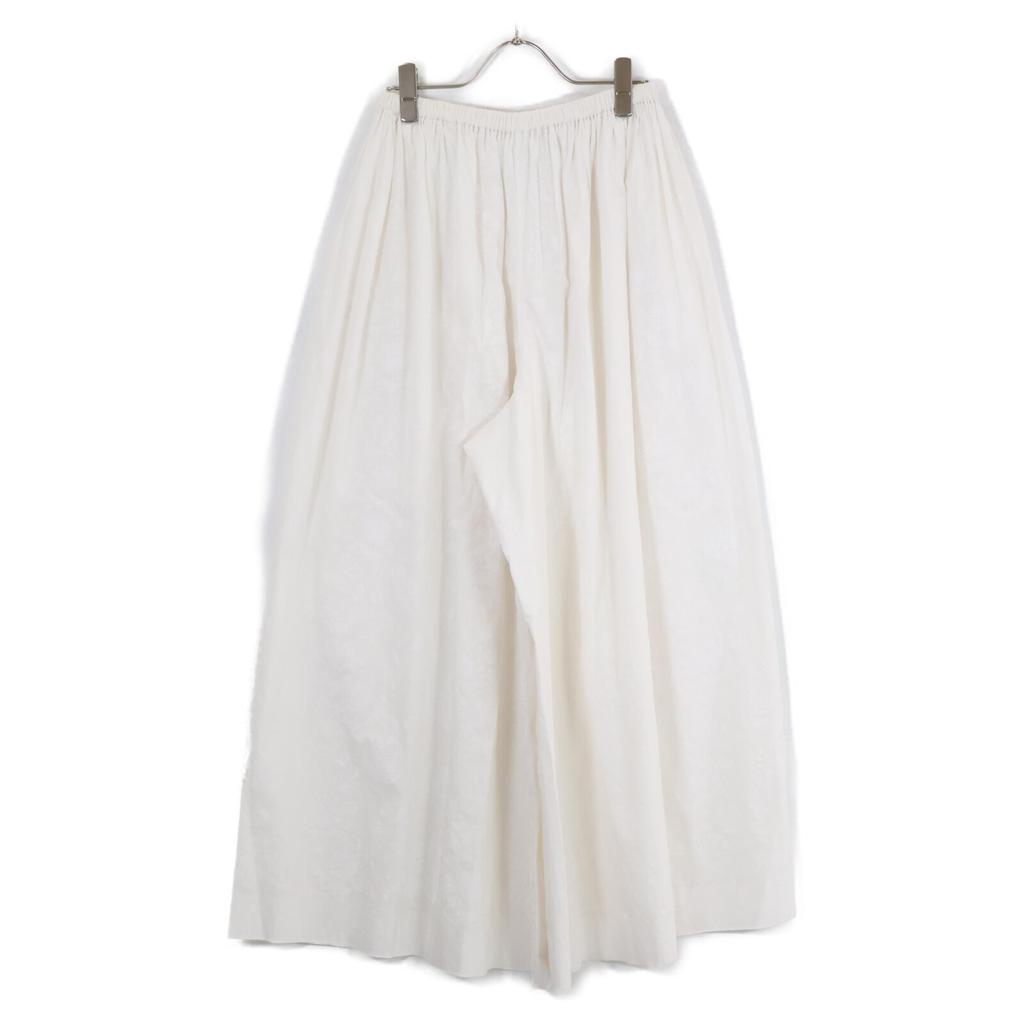 Ebure White 22Stainless Steel Pigment Flower Waist Rubber Wide Pants Bottoms 38 whiteUsed