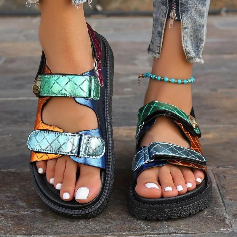 Summer Shoes for Women 2024 Latest Color Matching Design Women’s Platform Sandals Casual and Versatile Outdoor Sandals Zapatos