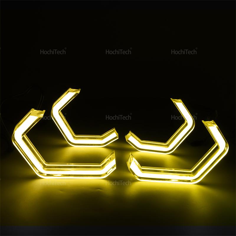 For BMW 6 SERIES E63 E64 630Ci 630i 645Ci 650i M6 2003-2010 M4 Style Lemon Yellow Color DRL LED Angel Eyes White Daytime Light