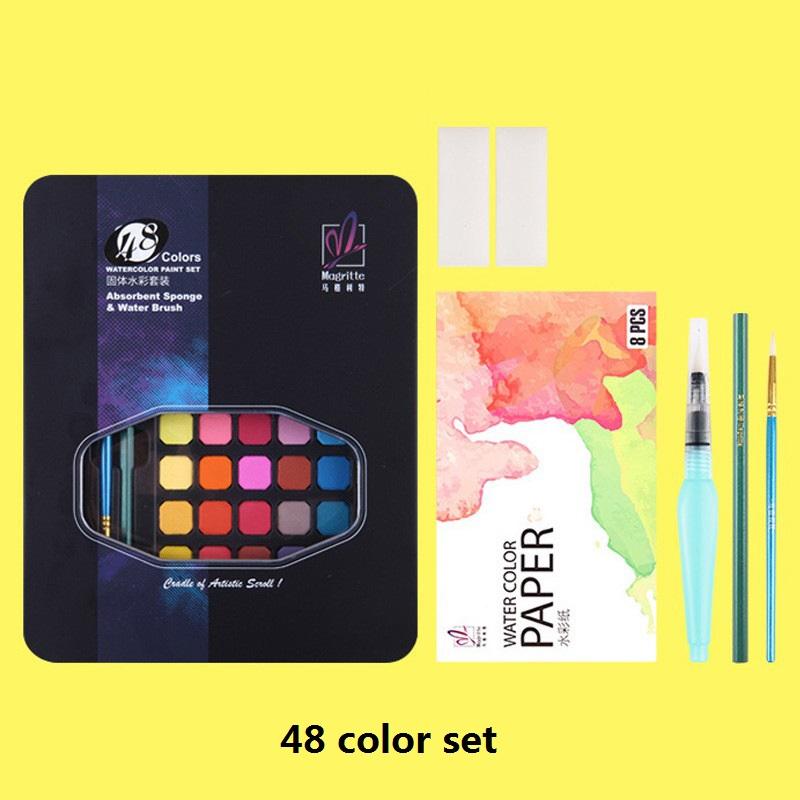 Artist Watercolor Paint Set, Professional Assorted Colors Painting Art Supplies, Great Travel Kit for Starter Artists Adults Kid
