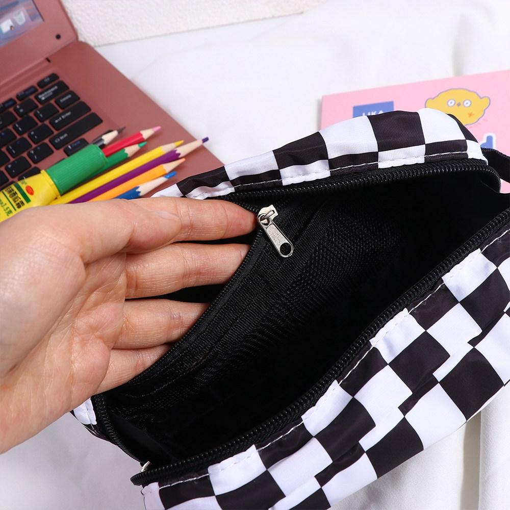 School Supplies Cosmetics Storage Pencil Pouch Desktop Organizer Plaid Pencil Bag Pencil Case