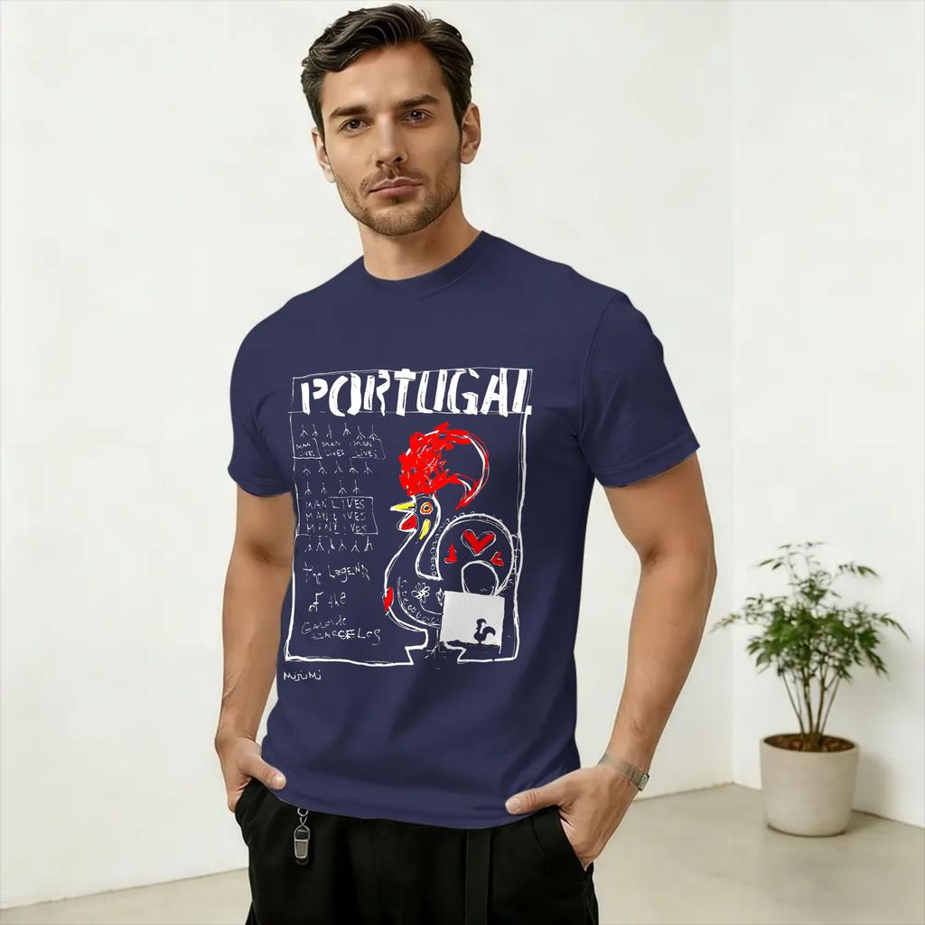 Galo de Barcelos Rooster T Shirt Unisexs Cotton Humor TShirt Crew Neck Tee Shirt Short Sleeve Clothes New Arrival