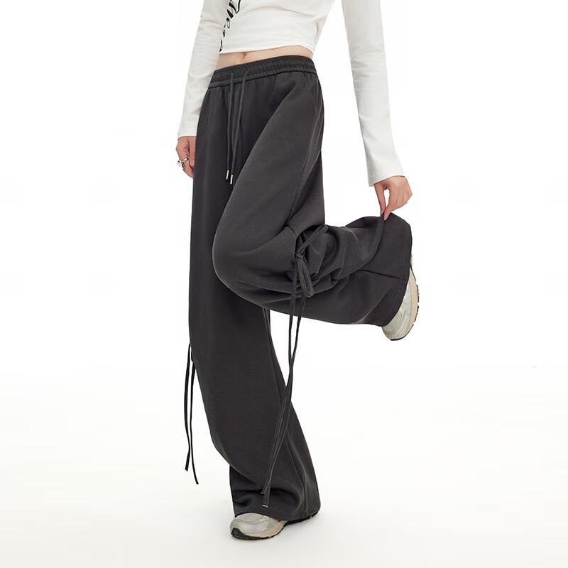 UNIFREE Drawstring Pleated Wide-Leg Casual Pants