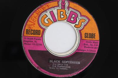 7inch Record JOE GIBBS & THE PROFESSIONALS / THE - Black September / Black September ( None Joe Gibbs Recor 1977 Jamaica Reggae, Ska & Dub Used