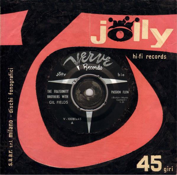 

Пластинка 7 дюймов FRATERNITY BROTHERS GIL FIELDS Passion Flower V10081 Verve Records 1958 Италия Рок Б/у