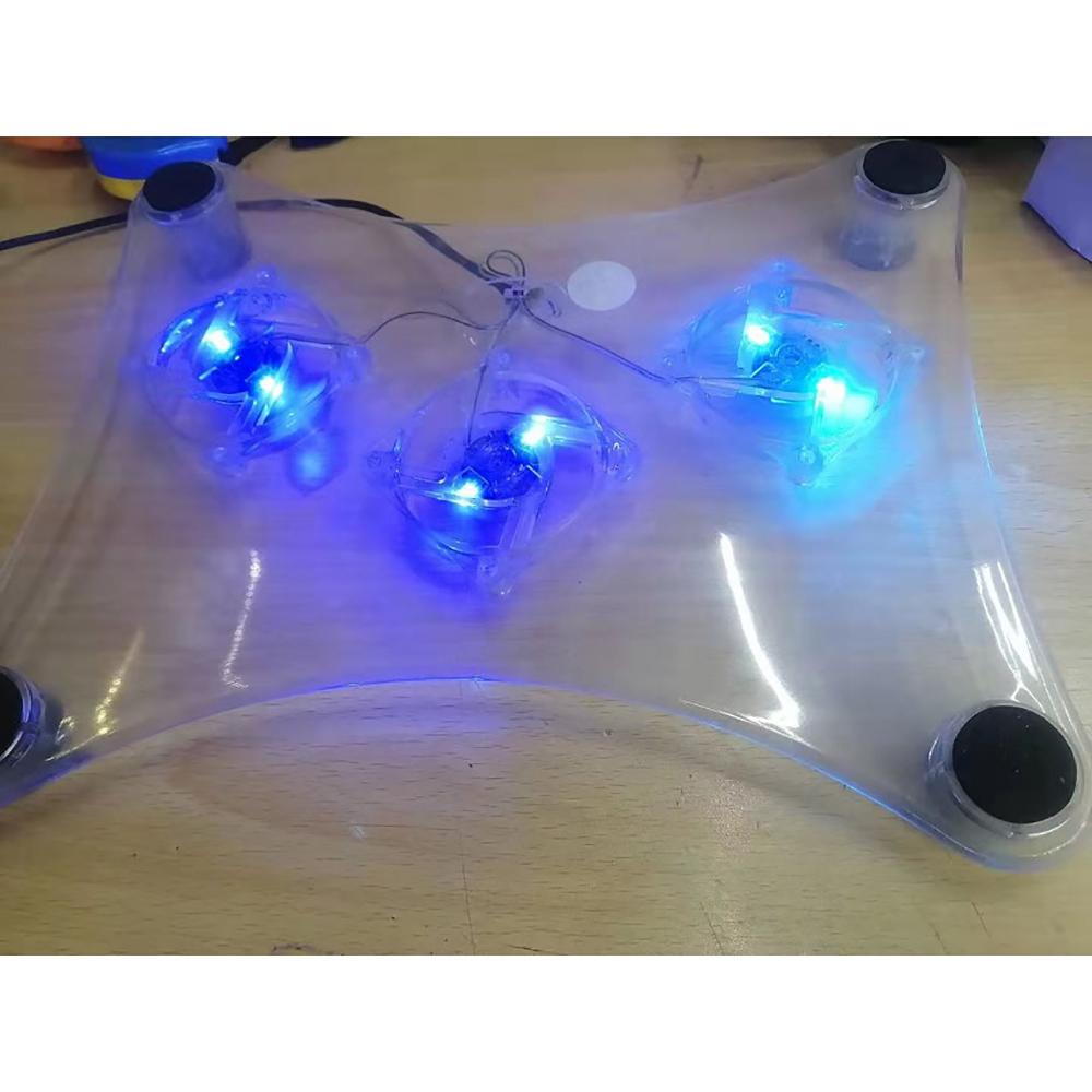 3 Fans USB Cooler Cooling Pad Stand LED Light Radiator For Laptop PC Notebook