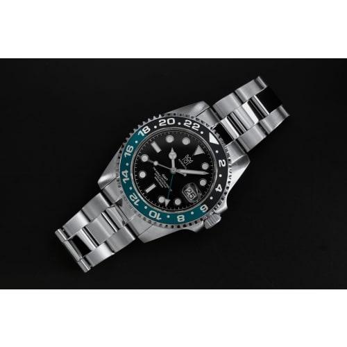 HYAKUICHI 101 No.14 Mechanical GMT Japanese Movement World Time Aqua X Black Hack Function