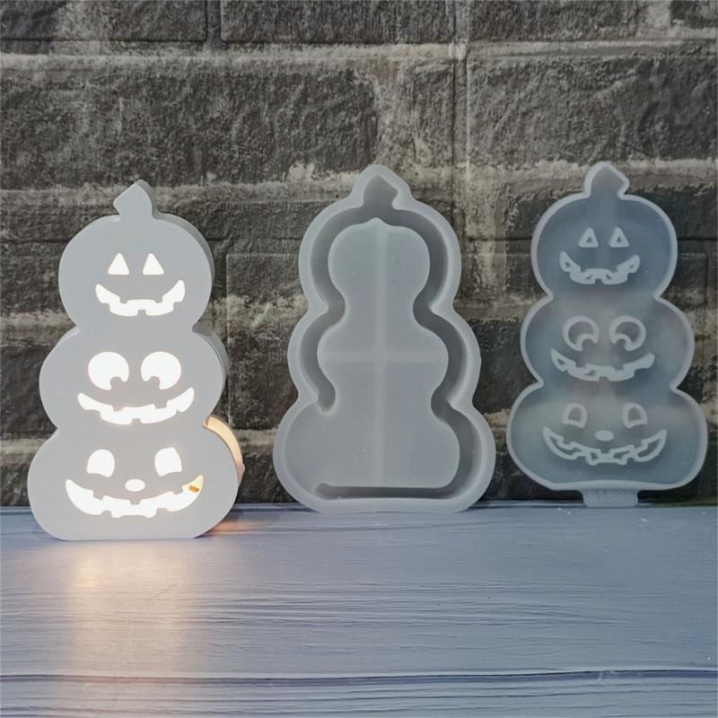 Silicone Molds Plasters Molds Halloween Pumpkin Light Casting Molds Ornament Molds Handmade Epoxy Resin Molds