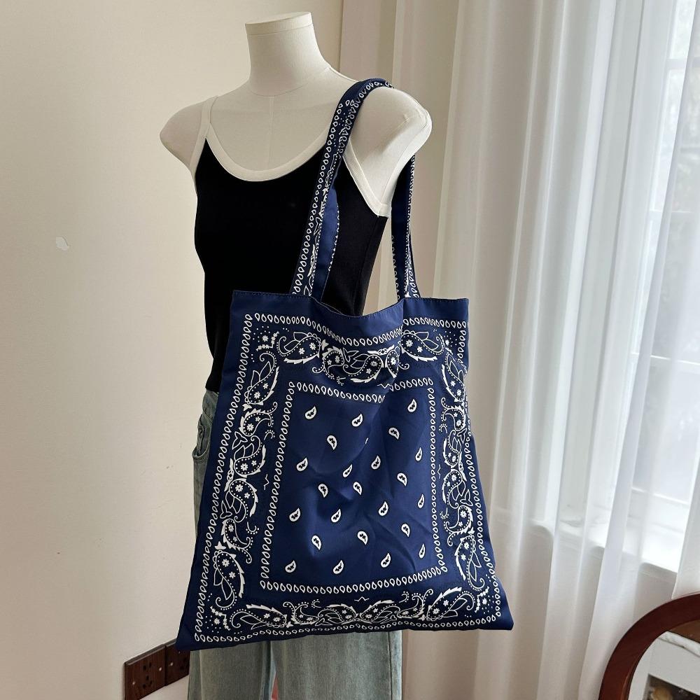 

Сумка через плечо в ретро этническом стиле, холщовая сумка-тоут с принтом, элегантная женская сумочка, женская темно-синий