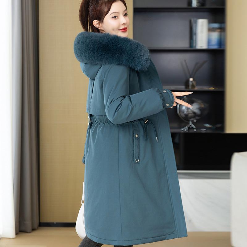 Winter New Cotton-padded Clothes, Hooded Removable Fur Collar Cotton Clothes, One Dress and Three Wear Versatile Women's Coats