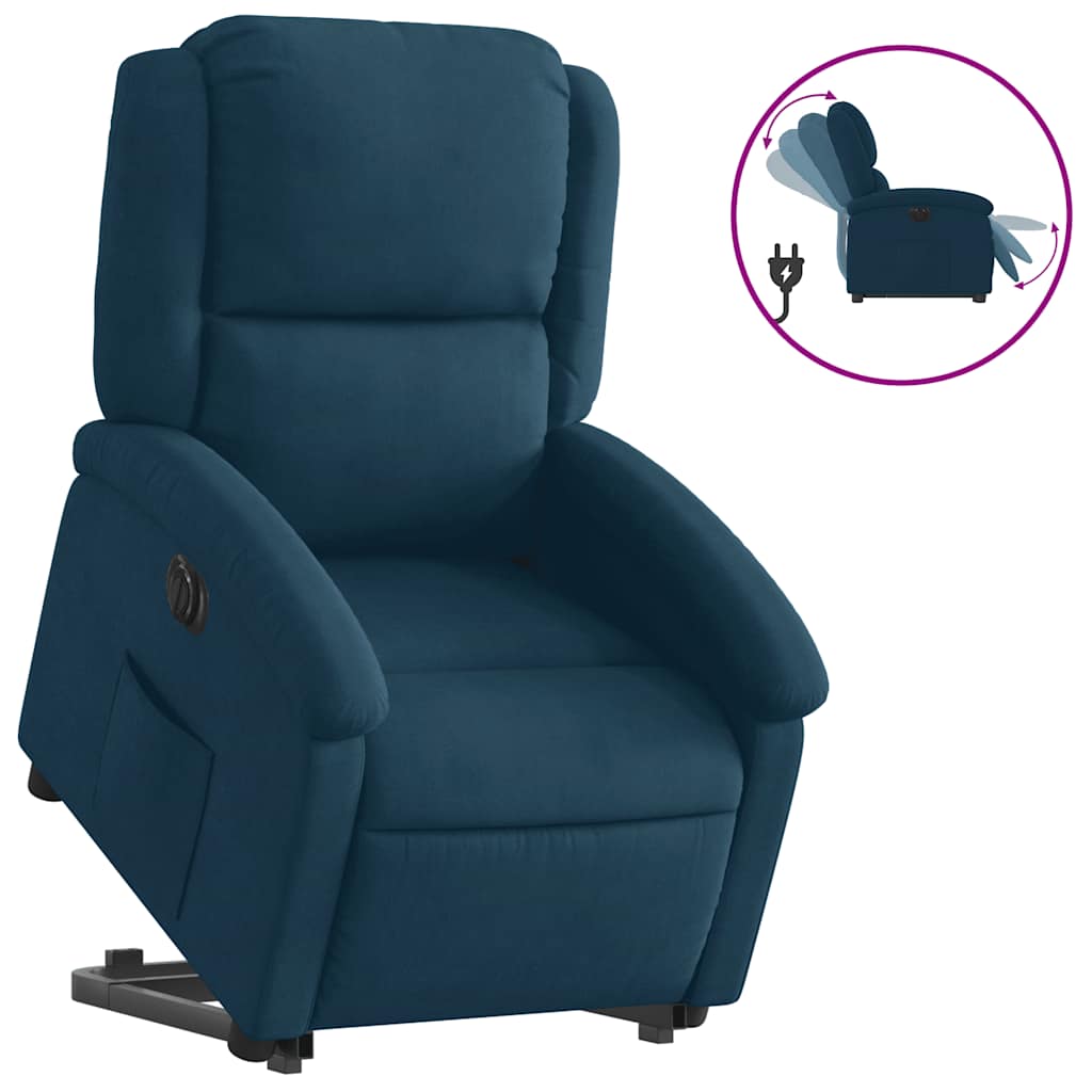 Vidaxl Electric, Lift-Up Recliner, Blue, Velvet