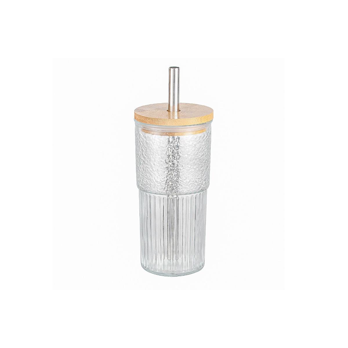 1/2Pcs Glass Cups with Lids and Straws, 600ml/20oz Iced Coffee Cup, Glass Tumbler, Mason Jar Drinking Glasses for Iced Coffee 600ml