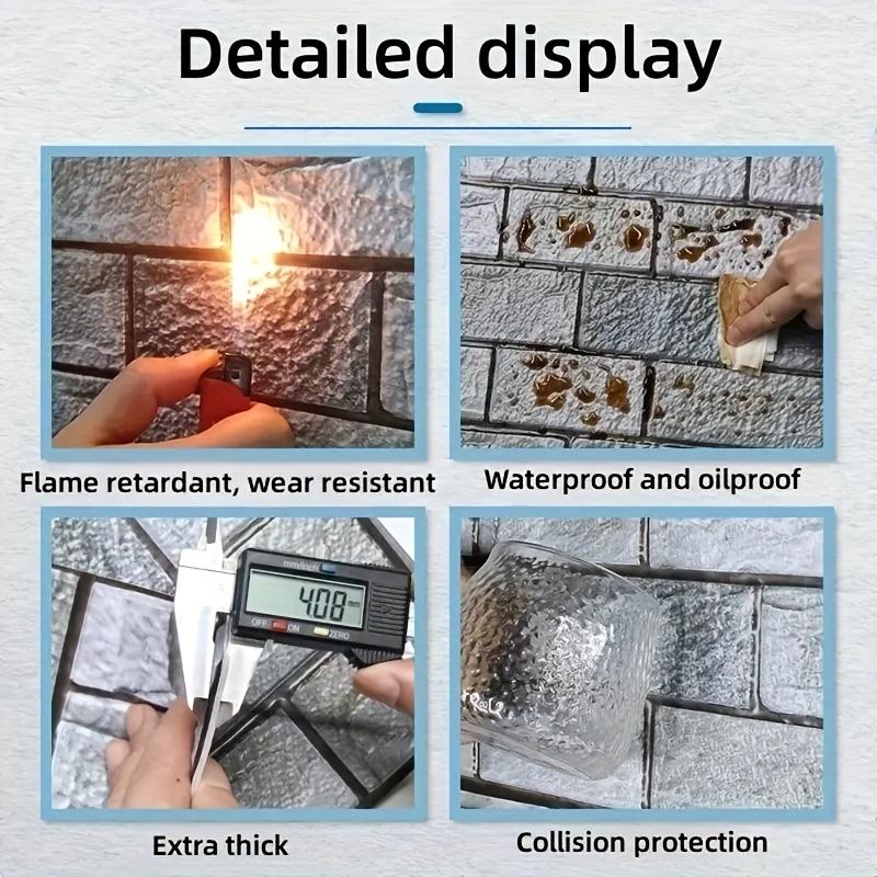 Festliches & Funktionelles Set: 5 Stück 11,8 x 11,8 Zoll 3D Ziegelwandaufkleber - Ideal für Weihnachten, Wasserdichte & Abnehmbare Fliesenaufkleber