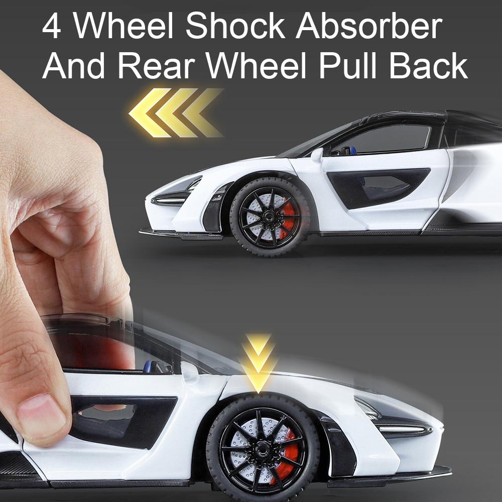 1:24 Scale Revuelto Senna Spray Sports Car Model Toy Sound Light Doors Opened Alloy Diecast Miniature Vehicles Gifts for Boys