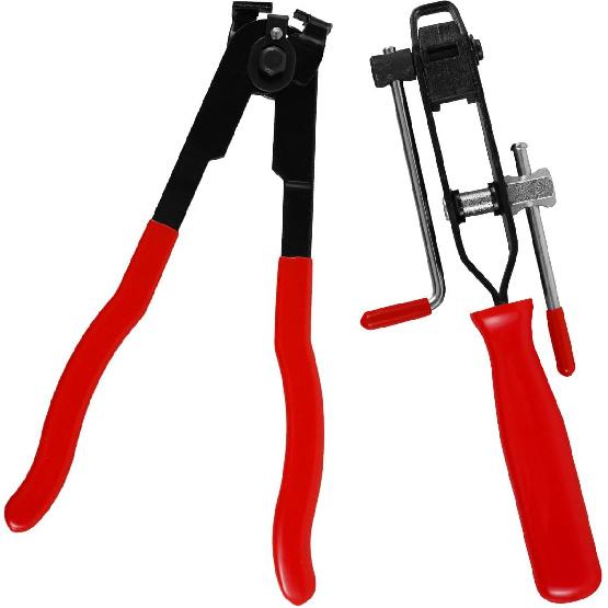 2Pcs CV Joint Boot Clamp Pliers Set, Heavy Duty Car Banding Tools Kit with Cutter, Professional Ear Boot Tie Pliers,Portable Automotive Hose Axle
