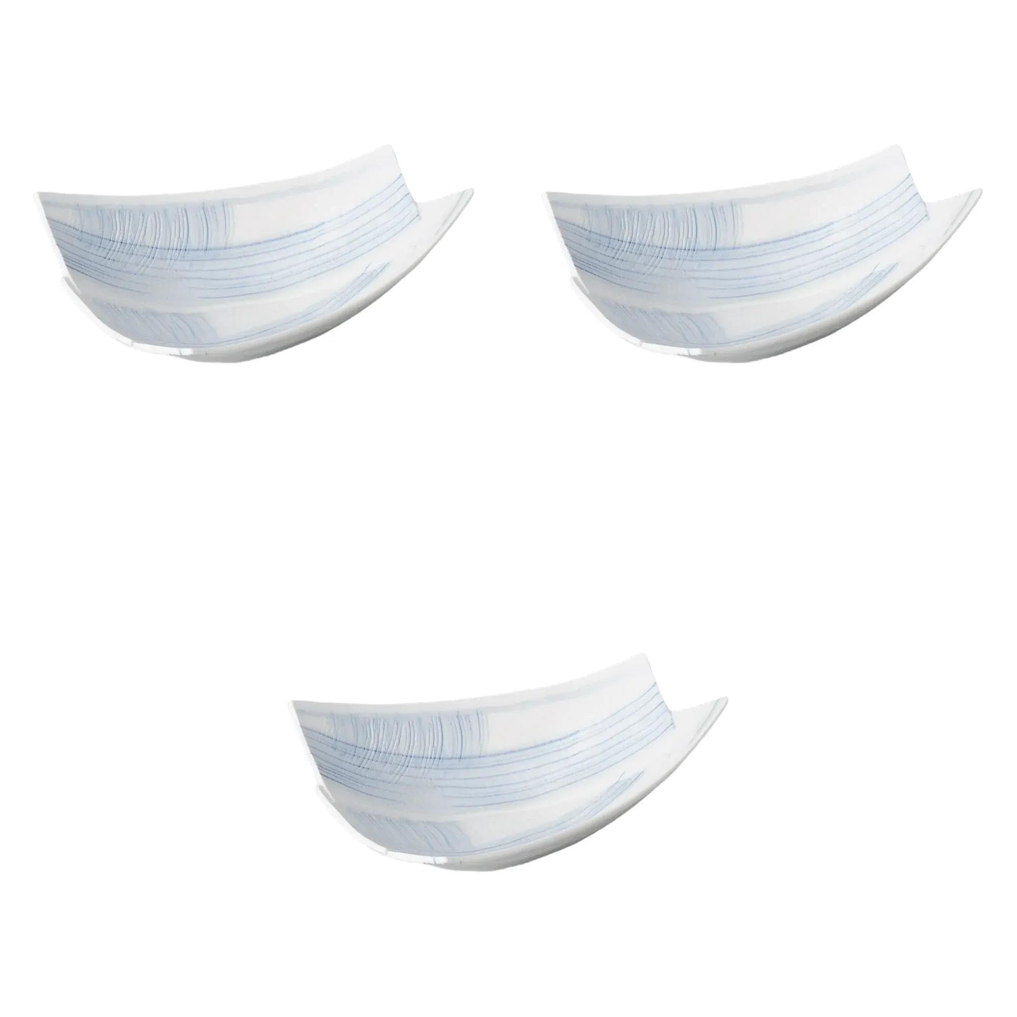 

Set of 3 Blue Gosu Laminated Mukae [18.5 x 14.2 x 6 cm] | Mukae Setomonohonpo