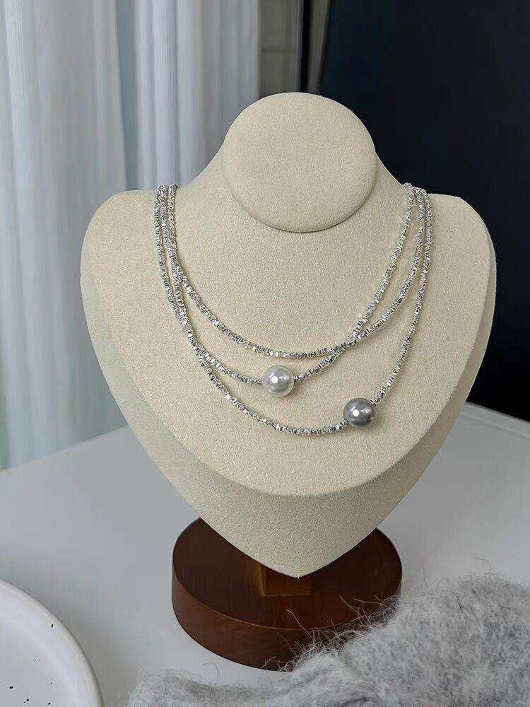 Collier ras du cou haut de gamme Galaxy argent perle pour femmes: Design unique Printemps/Été