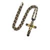 Vintage Cross Pendant Necklace & Bracelet Set - Unisex Fashion Jewelry