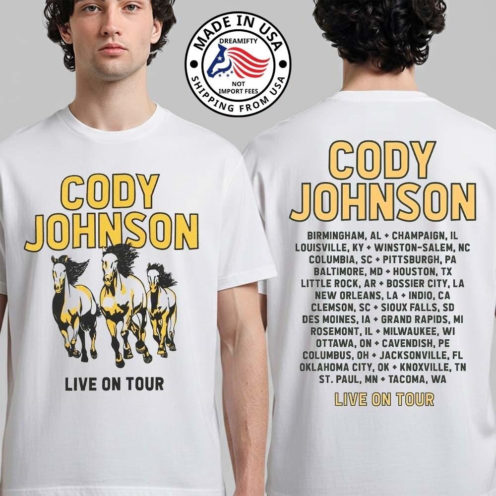 Cody Johnson Live On Tour 2026 Horses Fan Gifts Unisex T-Shirt